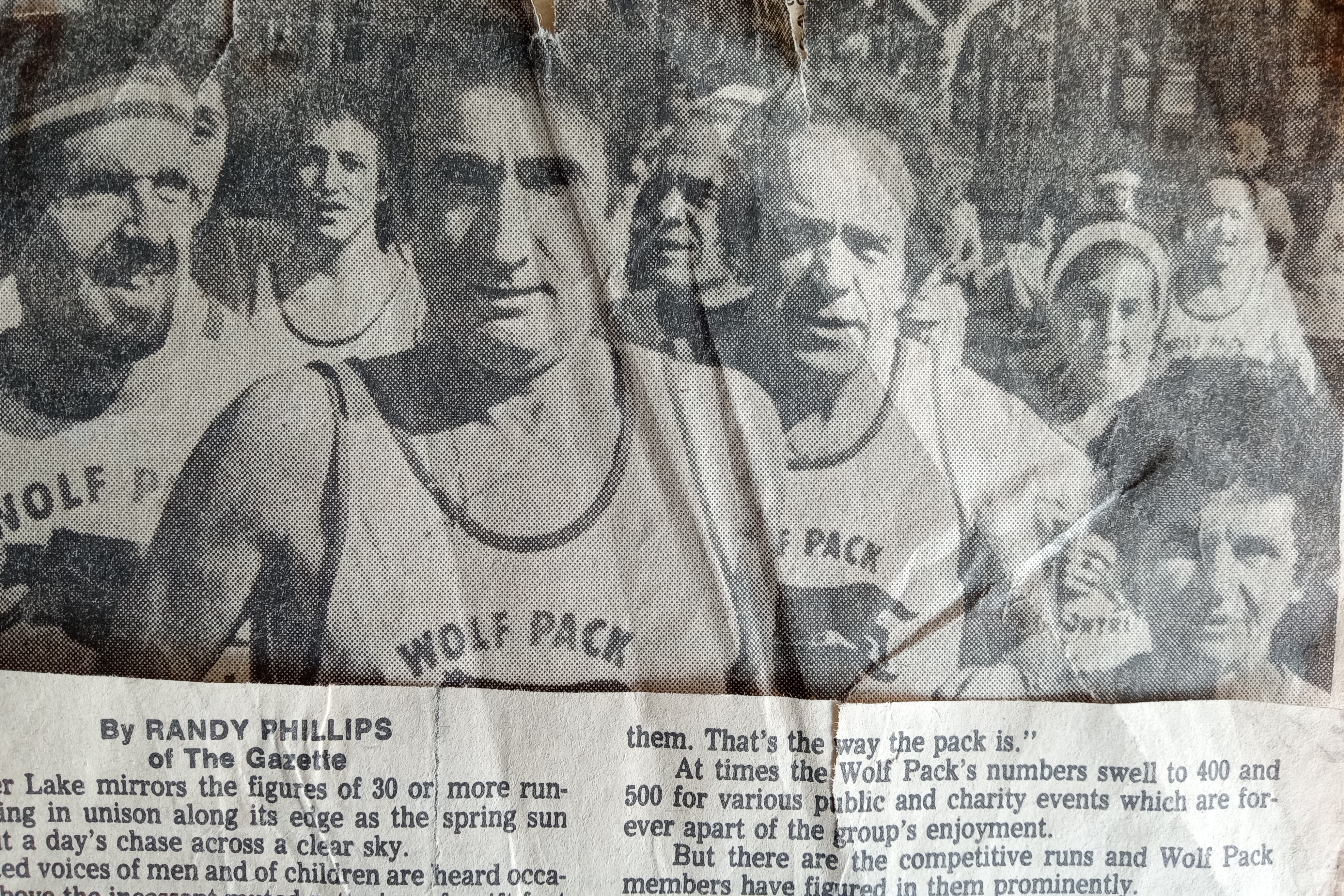 Vintage newspaper clipping about a community running group